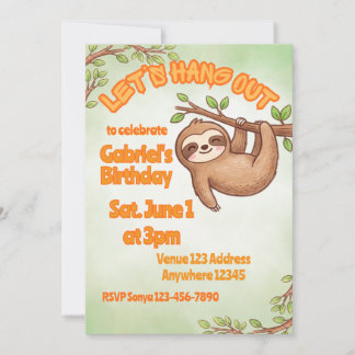 Invitation Anniversaire de la Licorne Mignonne Fainéante