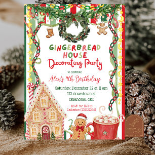 Invitation Anniversaire de la Maison en Pain d'Épices de Noël