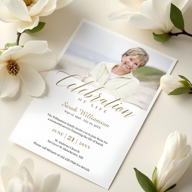 Invitation Anniversaire de la mort Célébration de la vie Mémo (Death Anniversary Celebration of Life Photo Memory Invitation)