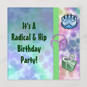 Invitation Anniversaire de la paix de Tie Dye