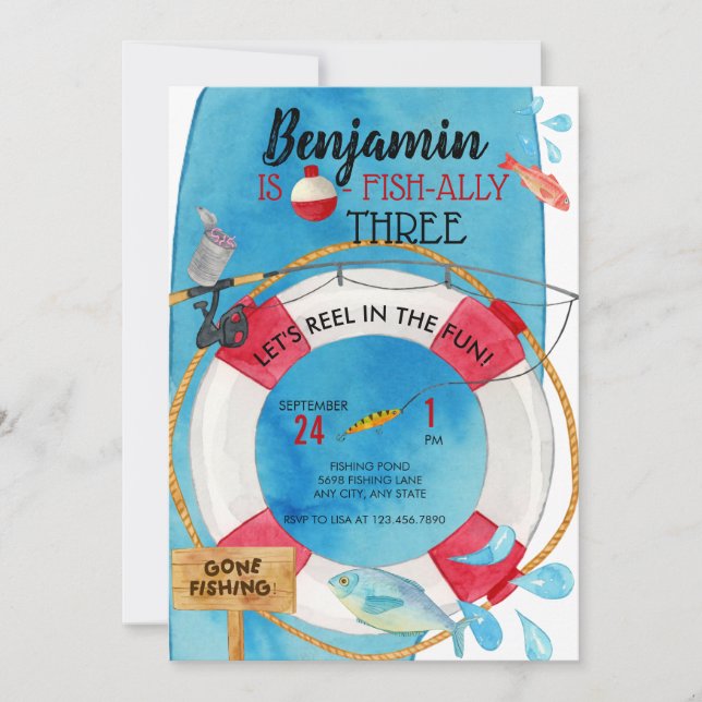 Invitation Anniversaire de la pêche (Devant)