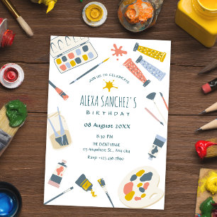 Invitation Anniversaire de la peinture d'art coloré