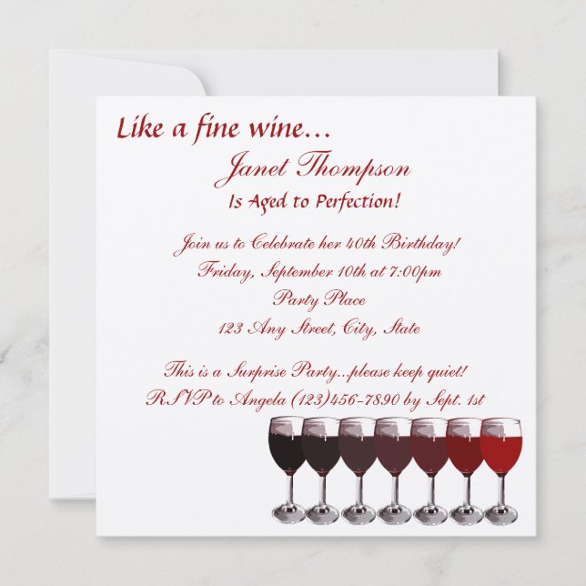 Invitation Anniversaire de la perfection (Devant)