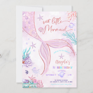 Invitation anniversaire de la petite sirène