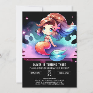 Invitation Anniversaire de la petite sirène nautique
