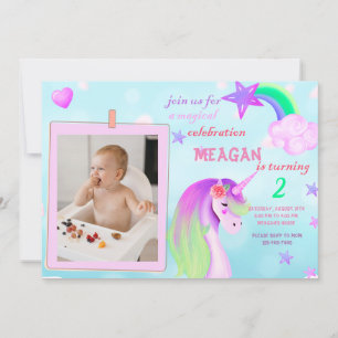 Invitation Anniversaire de la photo Unicorn