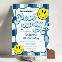 Anniversaire de la piscine à damiers vague