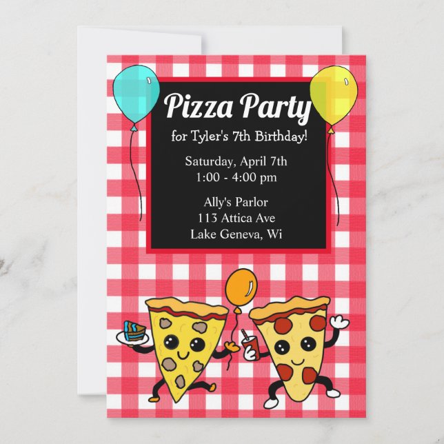 Invitation Anniversaire de la Pizza (Devant)