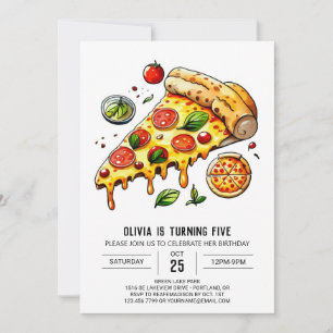 Invitation Anniversaire de la pizza Boho