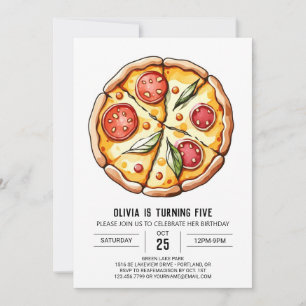 Invitation Anniversaire de la pizza Whimsical Boho