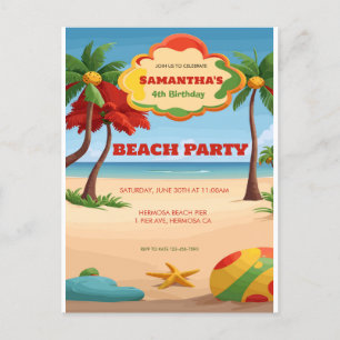 Invitation anniversaire de la plage de Reggae de T