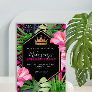 Invitation Anniversaire de la princesse africaine tropicale K