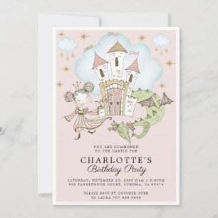 Invitation Anniversaire de la princesse d'or rose