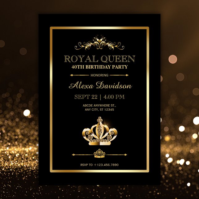 Invitation Anniversaire de la reine royale (Créateur téléchargé)