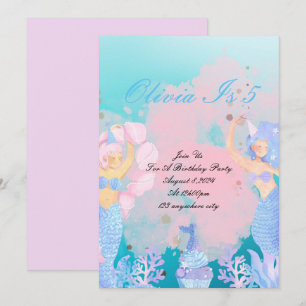 Invitation anniversaire de la sirène de mer
