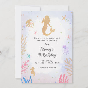 Invitation Anniversaire de la sirène magique