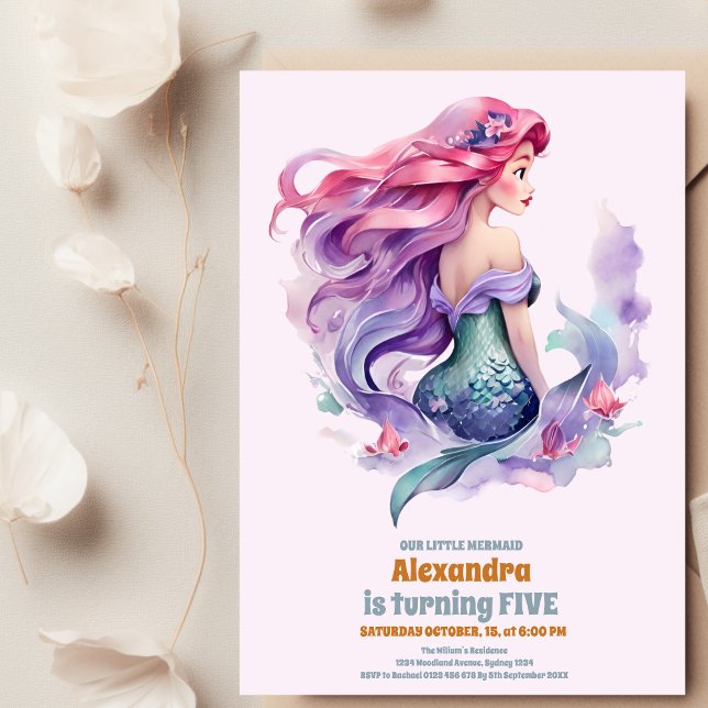 Invitation Anniversaire De La Sirène Sous La Fête De La Mer (Créateur téléchargé)