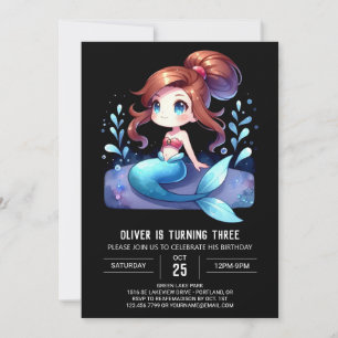 Invitation Anniversaire de la sirène sur mesure