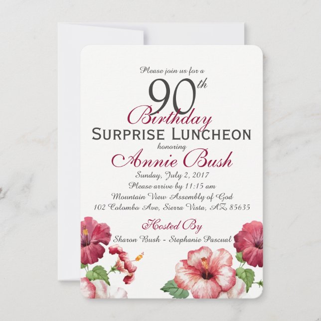 Invitation Anniversaire de la surprise (Devant)