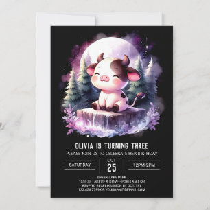 Invitation Anniversaire de la vache moderne modifiable