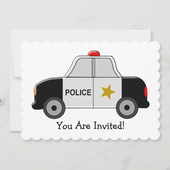Invitation Anniversaire de la voiture de police (Devant)