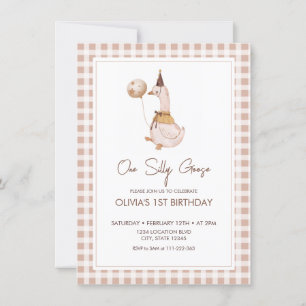 Invitation Anniversaire de l'Adorable Une Oie Ridicule