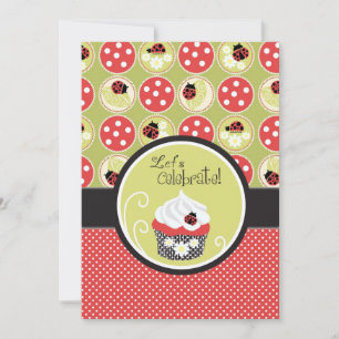 Invitation Anniversaire de Lady Bug et Cupcake