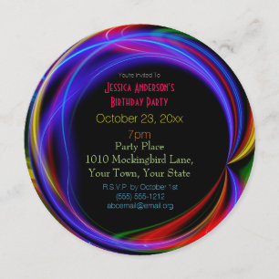 Invitation Anniversaire de lampes au néon de laser