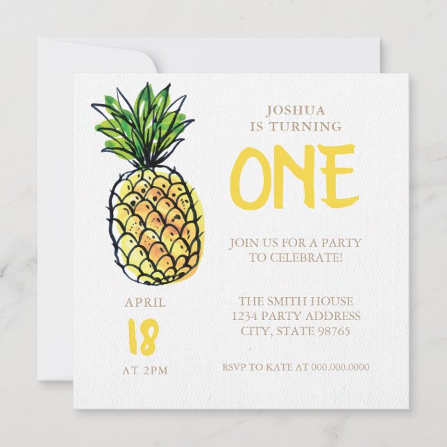 Invitation Anniversaire de l'ananas (Devant)