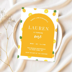Invitation Anniversaire de l'ananas Eté Luau Classy Moderne