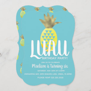 Invitation Anniversaire de l'ananas Luau