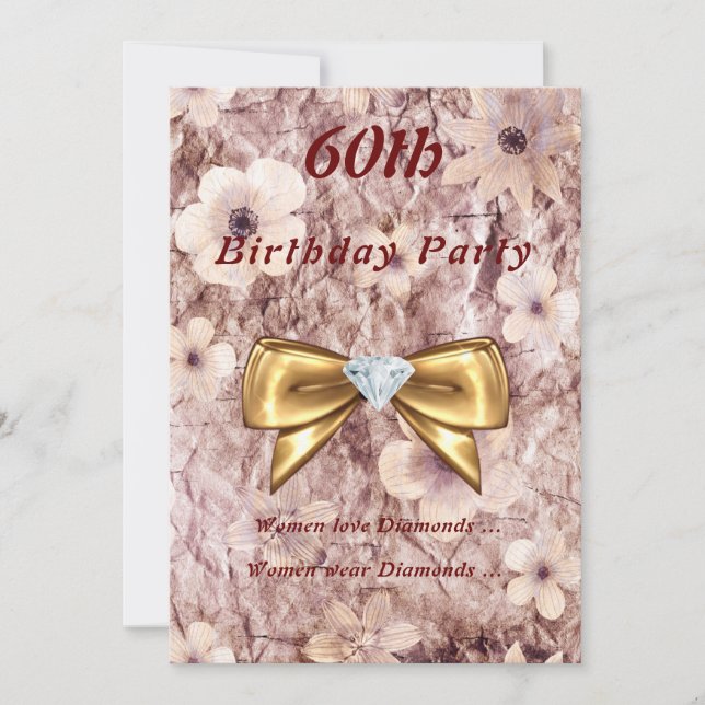 Invitation Anniversaire de l'Anniversaire de Rose Rose Gold D (Devant)