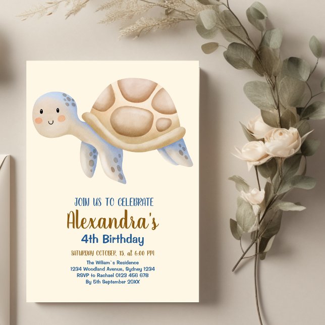 Invitation Anniversaire de l'aquarelle sous-marine (Créateur téléchargé)