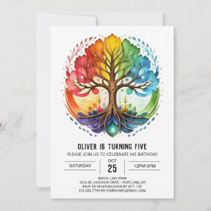 Invitation Anniversaire de l'arbre cosmique mystique