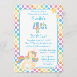 Invitation Anniversaire de l'Arc-en-ciel Unicorn