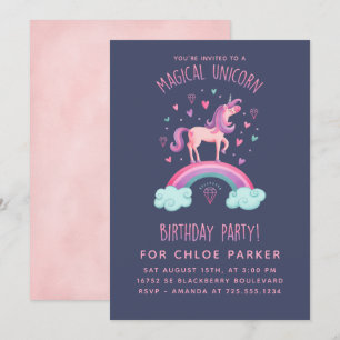 Invitation Anniversaire de l'Arc-en-ciel Unicorn