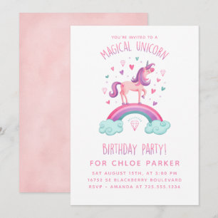Invitation Anniversaire de l'Arc-en-ciel Unicorn