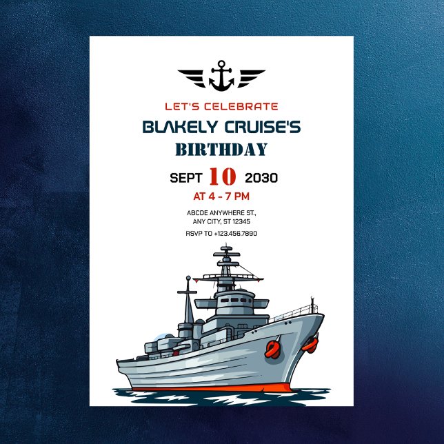 Invitation Anniversaire de l'armée de navire (Créateur téléchargé)