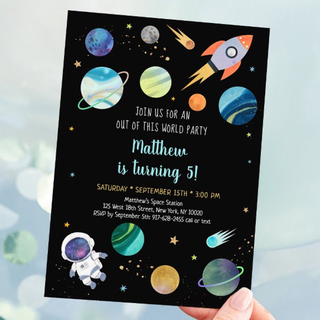 Invitation Anniversaire de l'astronaute (Créateur téléchargé)