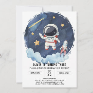 Invitation Anniversaire de l'astronaute de fusée Galaxy encha