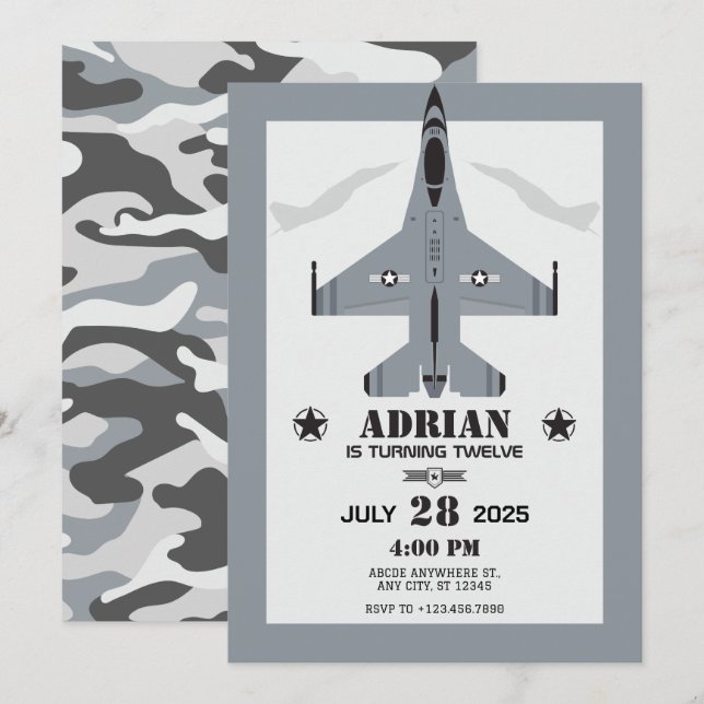 Invitation anniversaire de l'avion de la Force aérienne (Devant / Derrière)