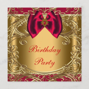 Invitation Anniversaire de l'élégance du Red and Gold
