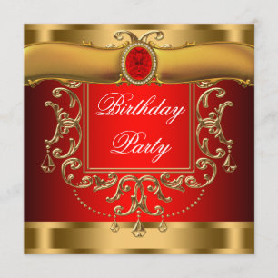 Invitation Anniversaire de l'élégance du Red and Gold