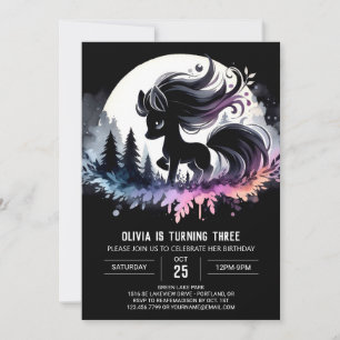 Invitation Anniversaire de l'Élégant cheval boisé