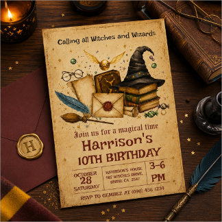 Invitation Anniversaire de l'Enchanteur Vintage