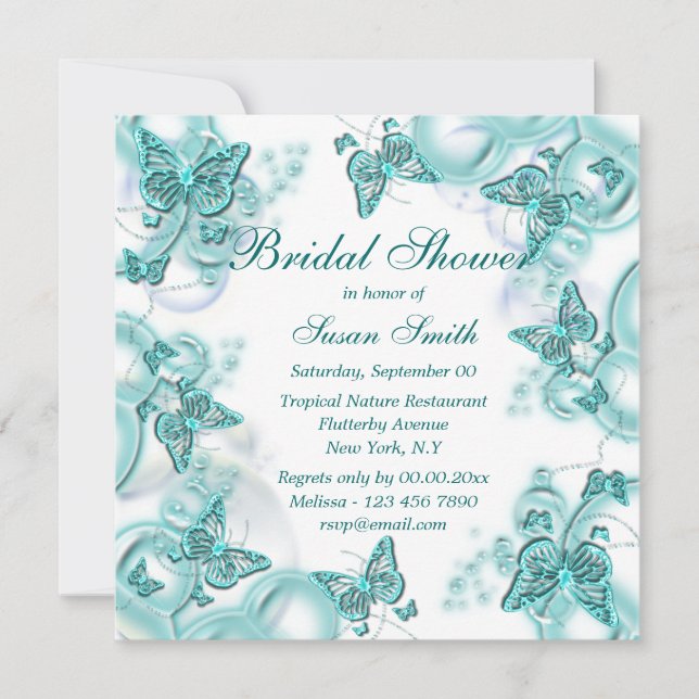 Invitation Anniversaire de l'fiançailles blanc bleu (Devant)