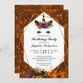 Invitation Anniversaire de l'Halloween de Unicorne