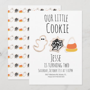 Invitation Anniversaire de l'Halloween moderne Cookie Ghost S
