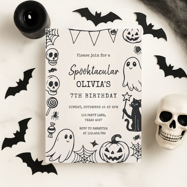 Invitation Anniversaire de l'Halloween Spooktacular (Créateur téléchargé)
