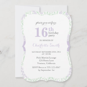 Invitation Anniversaire de Lilac et de la flore verte